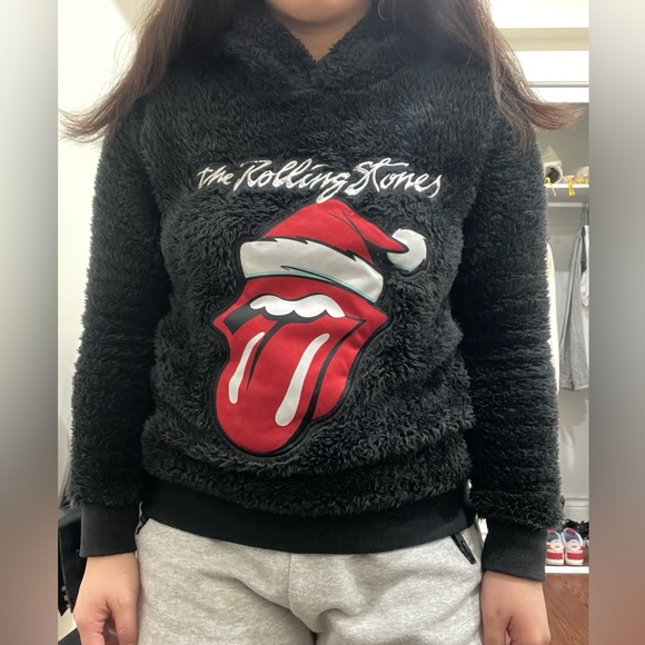 BluenotesxAeropostle RollStones Black Sherpa Hoodie - Picture 4 of 7